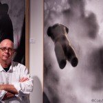 Michael Conway standing by "Free Flight"